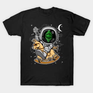 Astronaut Horse Ethereum Classic ETH Coin To The Moon Crypto Token Cryptocurrency Blockchain Wallet Birthday Gift For Men Women Kids T-Shirt